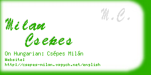 milan csepes business card