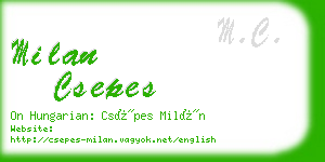 milan csepes business card